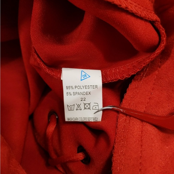 Red Faux Suede Skirt - Picture 8 of 8